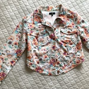 Floral Light Denim Jacket